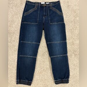 BBJ Los Angeles Y2K Women's Jogger Relaxed Fit Jeans in Dark Blue